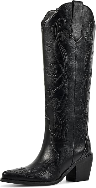 Wetkiss Knee High Cowboy Boots for Women, Stable and Comfortable
