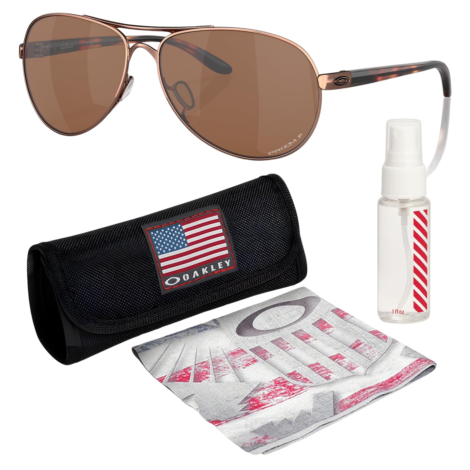 Oakley FEEDBACK OO4079 Pilot Shape Sunglasses With Official Eyewear Kit