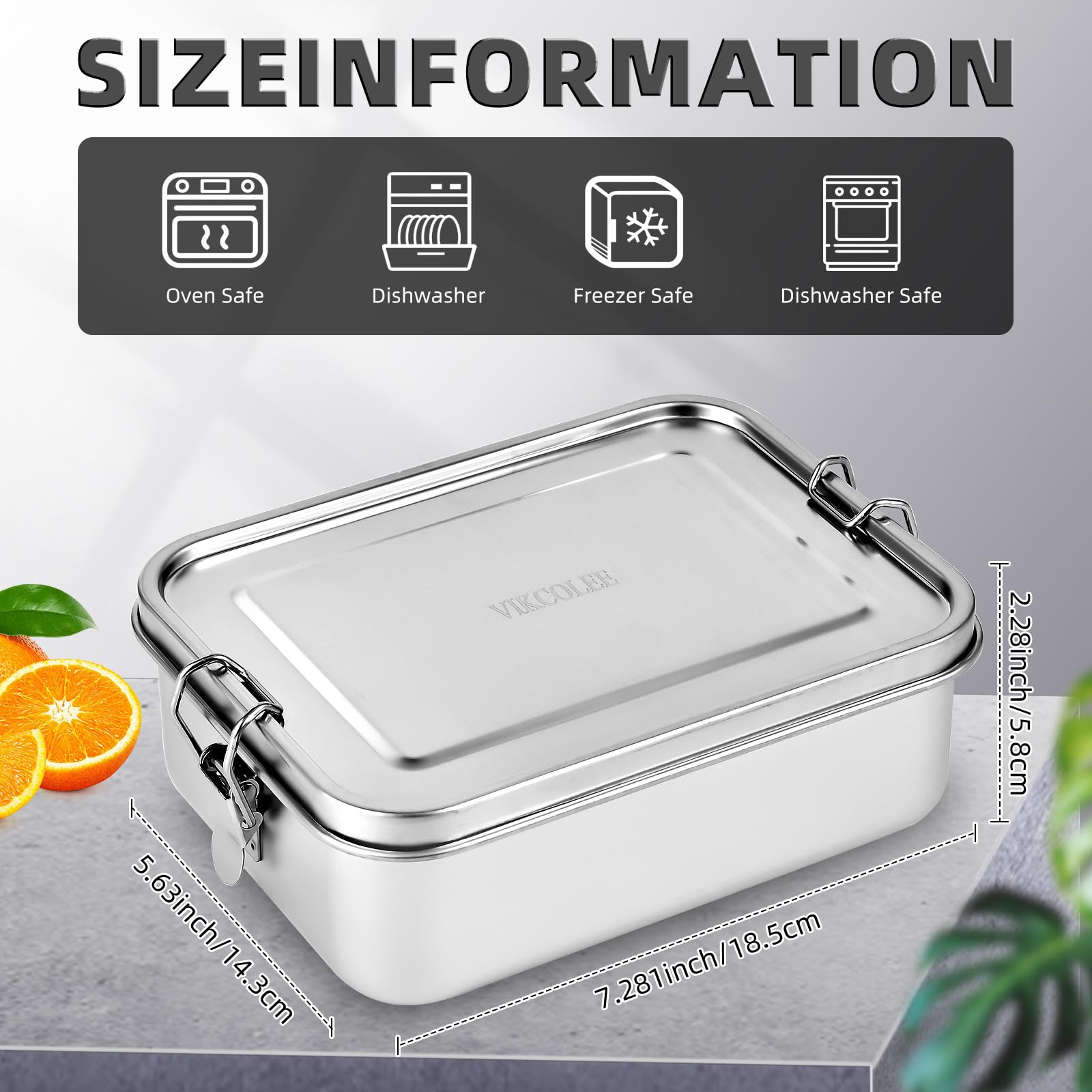 4 contenitori bento in acciaio inox, 1200 ml, contenitori per il pranzo in metallo, contenitori per il pranzo in acciaio, per casa, lavoro, campeggio