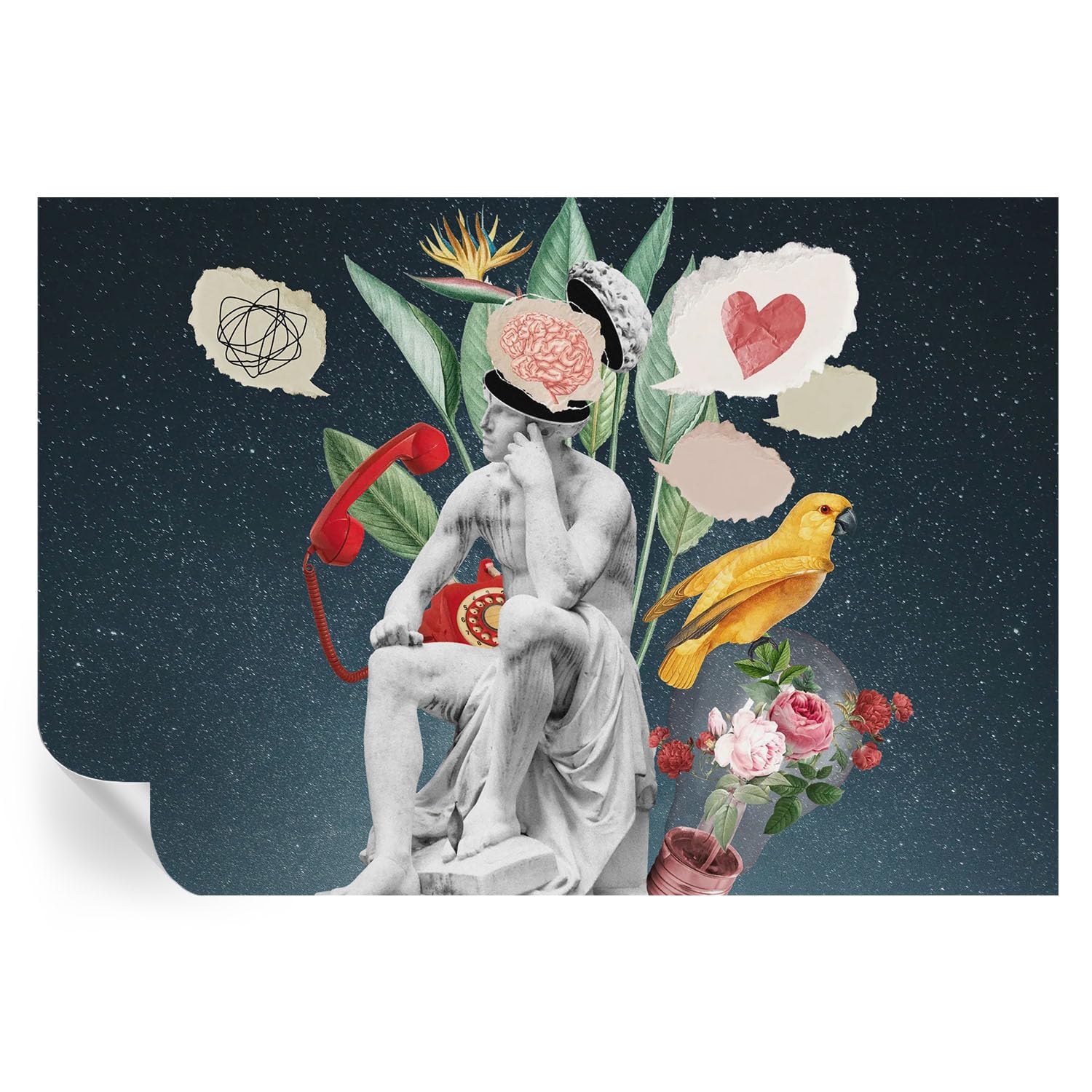 Arte surrealista en vinilos decorativos de 152x104 cm para salones modernos