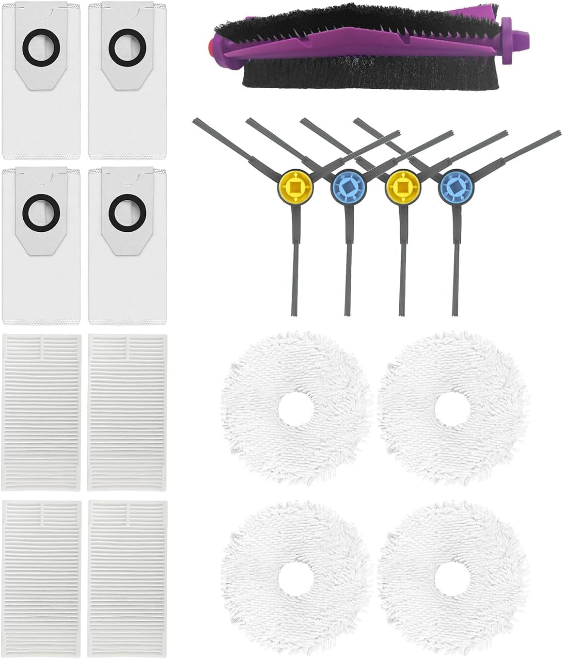 Mop Pad Rollers Brush Bag Filter Side Brush Robot Vacuum Accessory ABS Texture For Sweeper