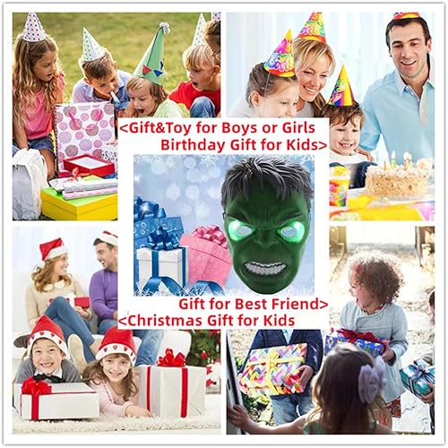 Miniatura 6 de Máscaras de superhéroe para niños, juguete electrónico brillante de superhéroe con ojos de luz LED, disfraz de Halloween, cosplay, máscara, regalo