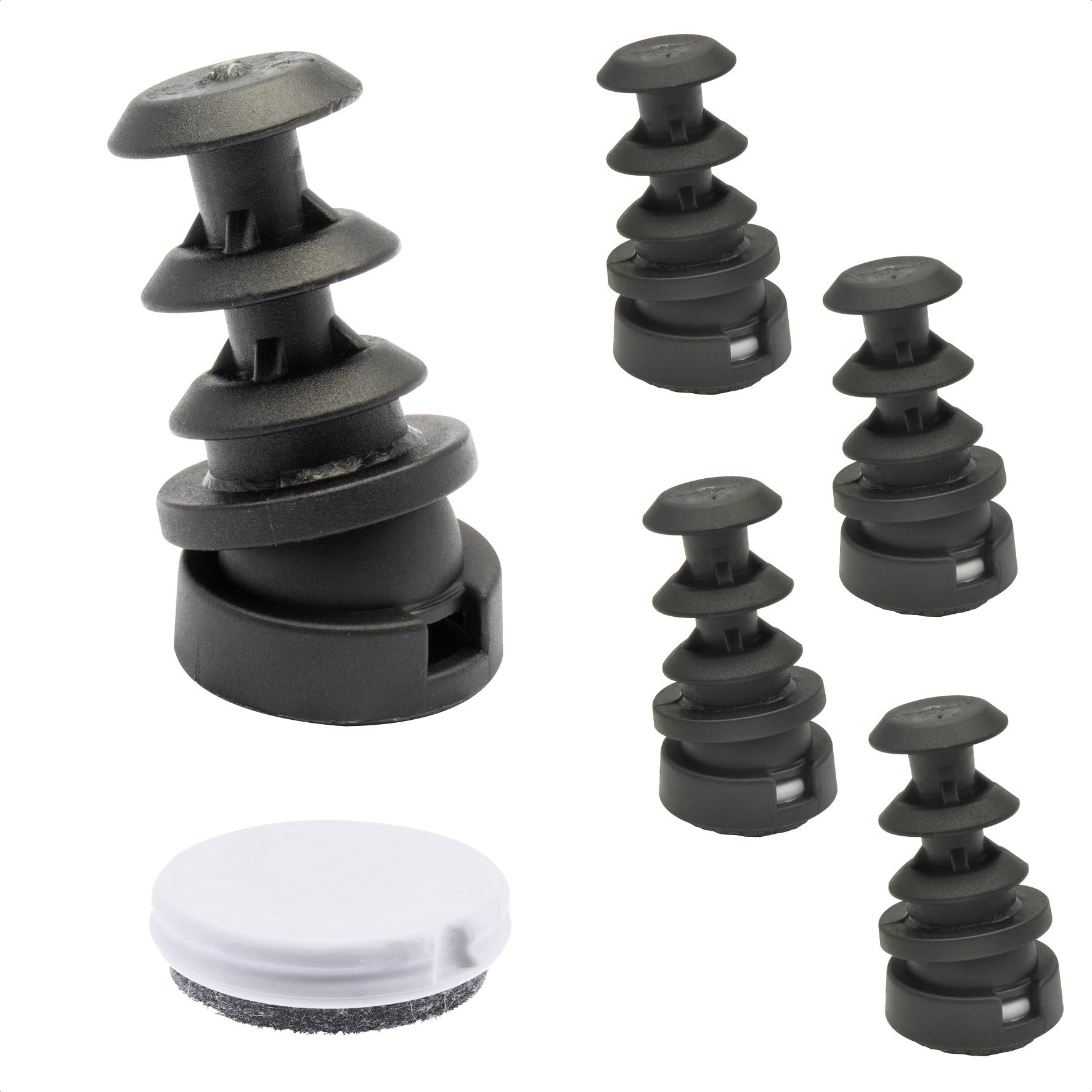 Wagner QuickClick® Stuhlgleiter wendbar Wollfilz + Kunststoff - 8tlg-Set Gelenkgleiter zum Einstecken in Rundrohre - Duo - Innendurchmesser Ø 16 mm/Außendurchmesser Ø 20 mm - Made in DE - 15832200