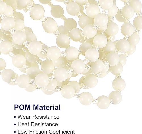 Miniatura 3 de uxcell Cable de cadena con cuentas, 5.47 yardas, persianas enrollables verticales romanas para cortinas de ventana, piezas de repuesto, color beige