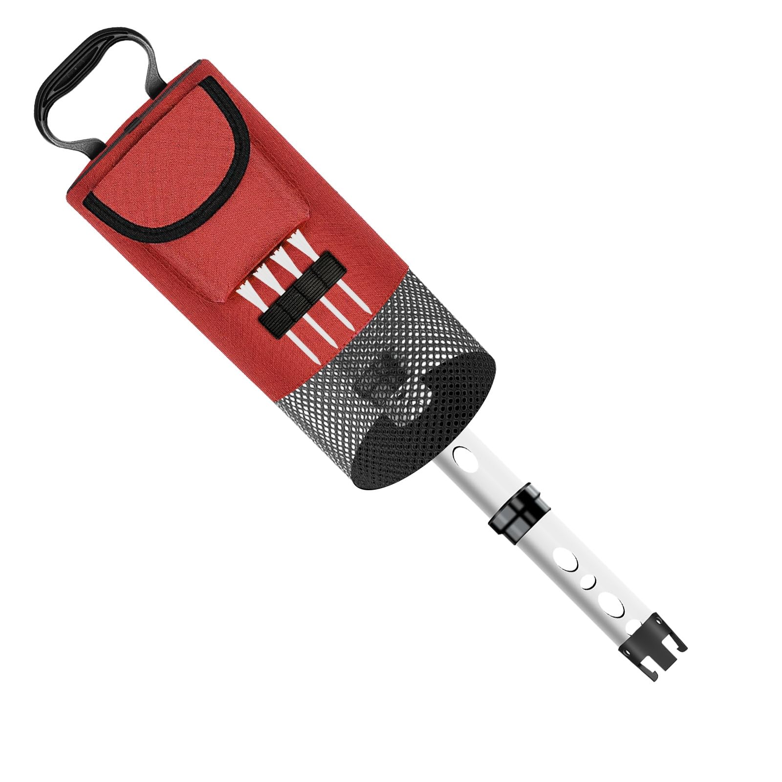 F Fityle Golf Ball Retriever Recogedor de Pelotas de Golf Colector Tubo Bolsa Portátil Aluminio Resistente con Sección de Malla y Solapa Frontal Adecuado para