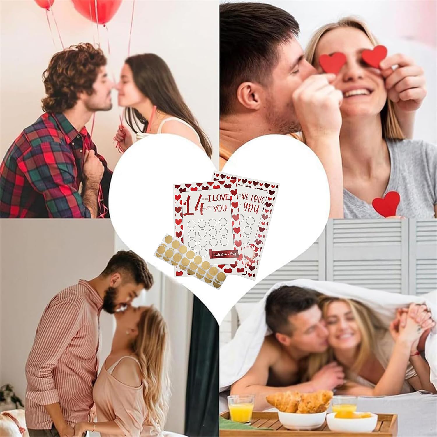 Tarjetas para rascar de San Valentín, 14 cosas que amo sobre ti, 14 tarjetas para rascar, calendario de Adviento del día de San Valentín para él, ella, marido, esposa, novia, novio (A-I Love)