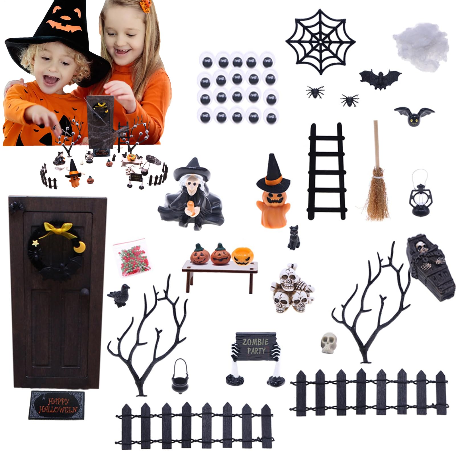 Figurines Halloween miniatures et petites décorations festives de table