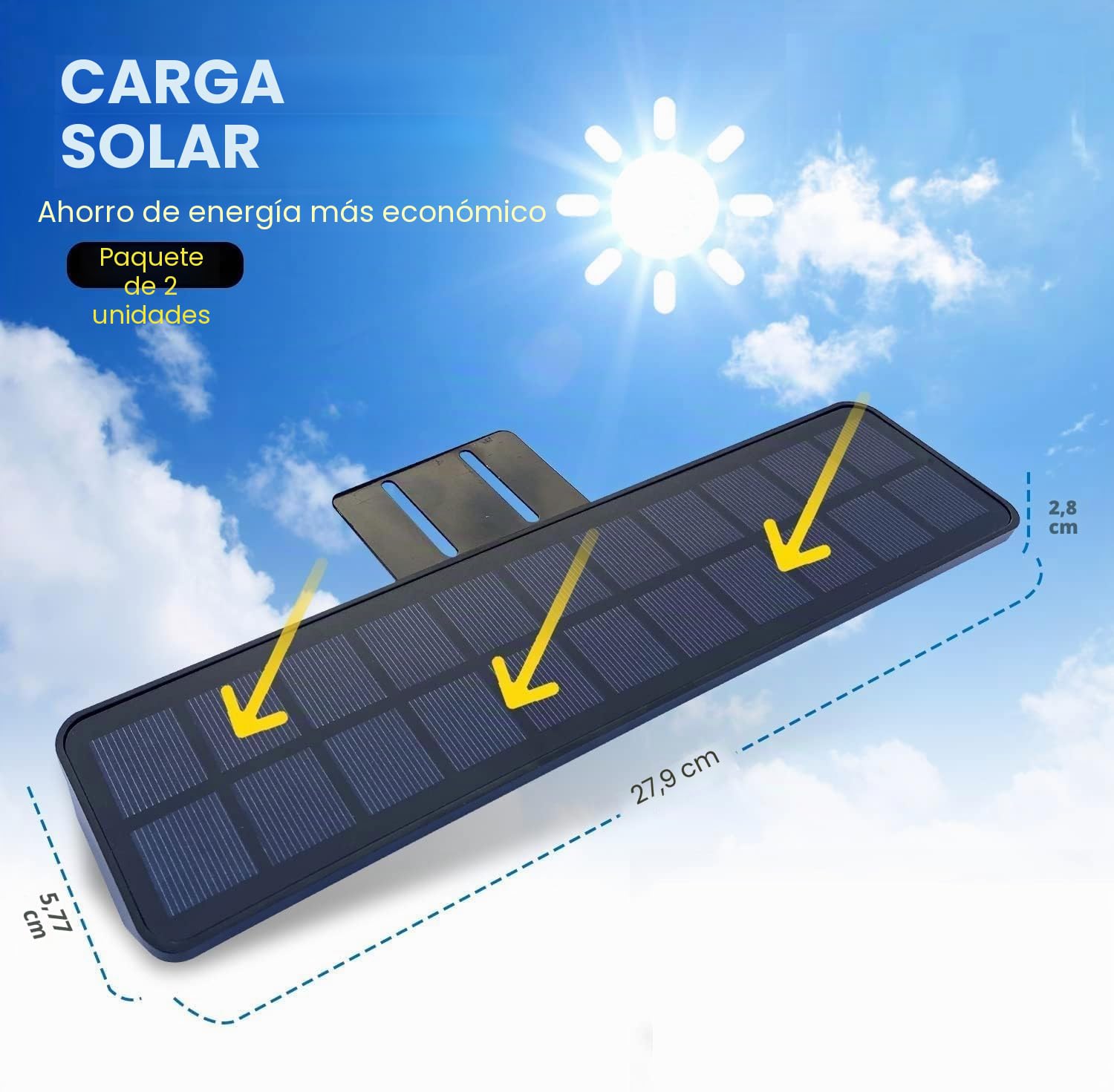 Solarsys – Juego de 2 lámparas solares para paneles exteriores, impermeables IP65, automáticas crepúsculo-amanecer, luz blanca día 6000 K, para números de casa, paneles inmobiliarios y comerciales