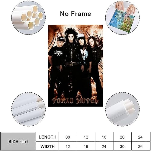 Miniatura 3 de ALKANI Póster de Tokio Hotel Rock Band Music Posters Poster Pintura Decorativa Póster Lienzo Póster Pintura Dormitorio 12 x 18 pulgadas (11.8 x 17.7
