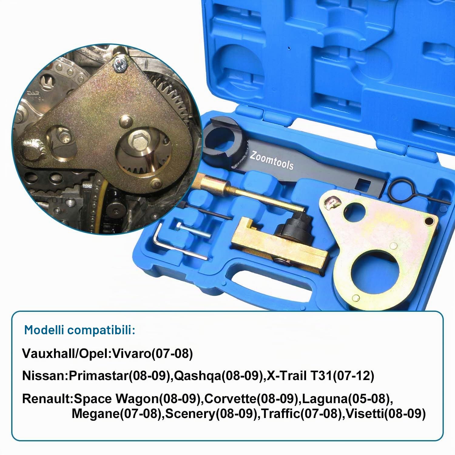Kit di strumenti di bloccaggio per l'impostazione della fasatura dell'albero a camme del motore diesel per Nissan Renault 2.0 DCi Vauxhall Opel M9R Trasmissione a catena