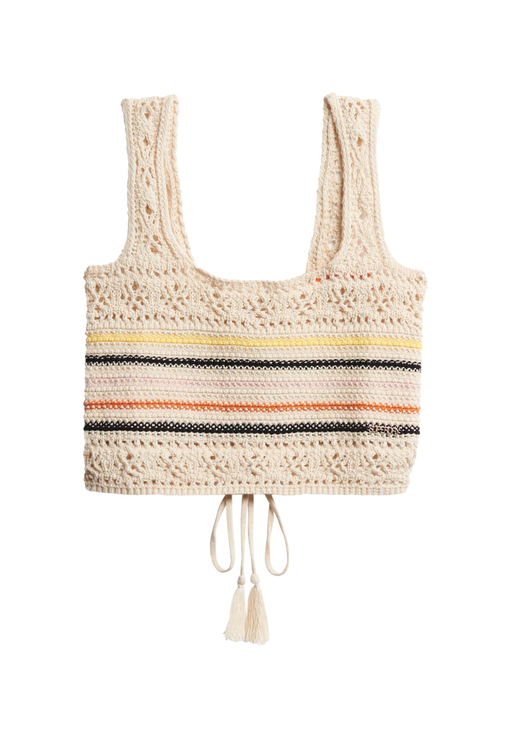 Superdry Top corto da donna all'uncinetto con lacci