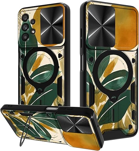 Funda para teléfono Galaxy A53 5G para Samsung Galaxy A53 5G con cubierta de lente de cámara deslizante y anillo de soporte de 360 grados, funda