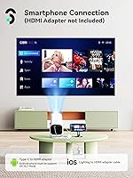 Vista 4 de SOOMFON Mini proyector 1080P Soporte – Proyector portátil de película de video pequeño Bluetooth 5.1 Auto Keystone enfoque eléctrico