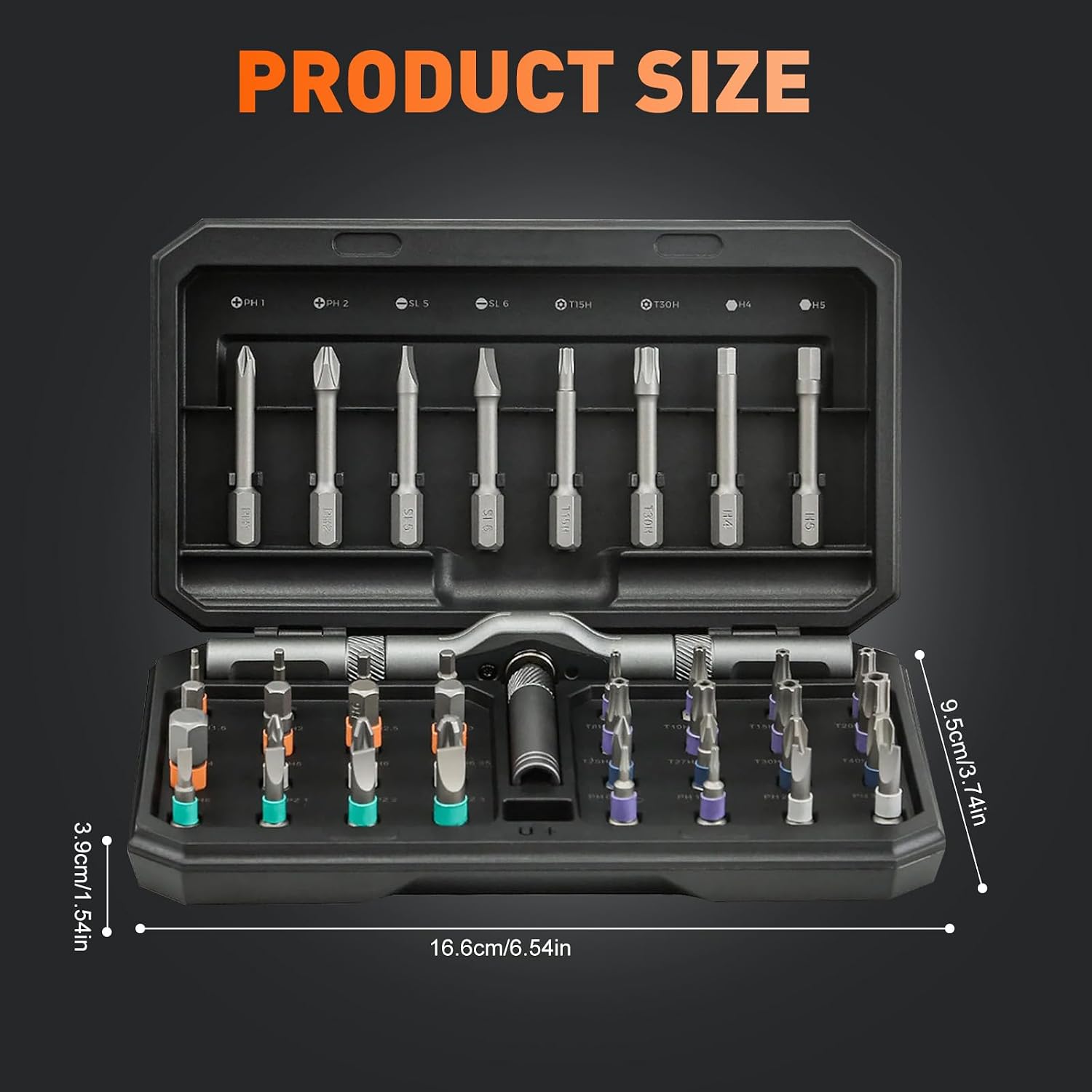 42 in 1 Magnetic Screwdriver Set, Multi Bit Ratcheting Repair Tool Kit with Storage Case, Portable DIY Screwdriver Set for Computer, Furniture, Bicycle, Watch, Eyeglass, Great Gift for Men