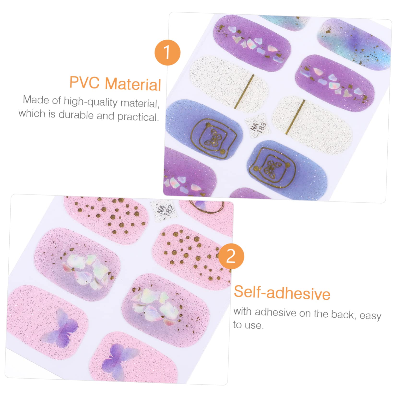 5 Set Adesivi per Unghie con Nail Art per Manicure Adatti per e Festive Facili Applicare e Resistenti All