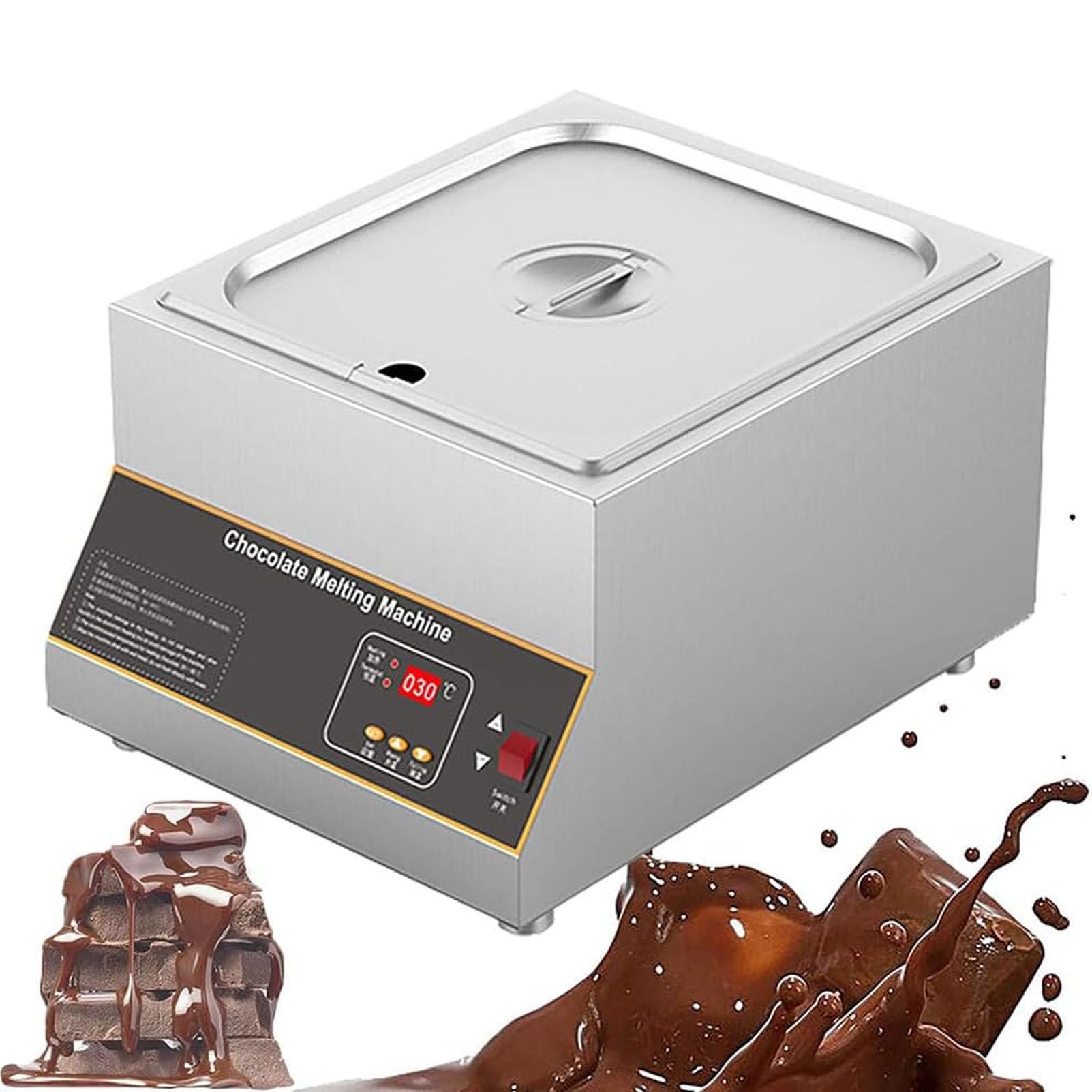 Templador de Chocolate Digital de 500 W, Olla Comercial para derretir Chocolate con Control Digital de Temperatura para derretir Chocolate, Leche y Crema. Single-Cylinder