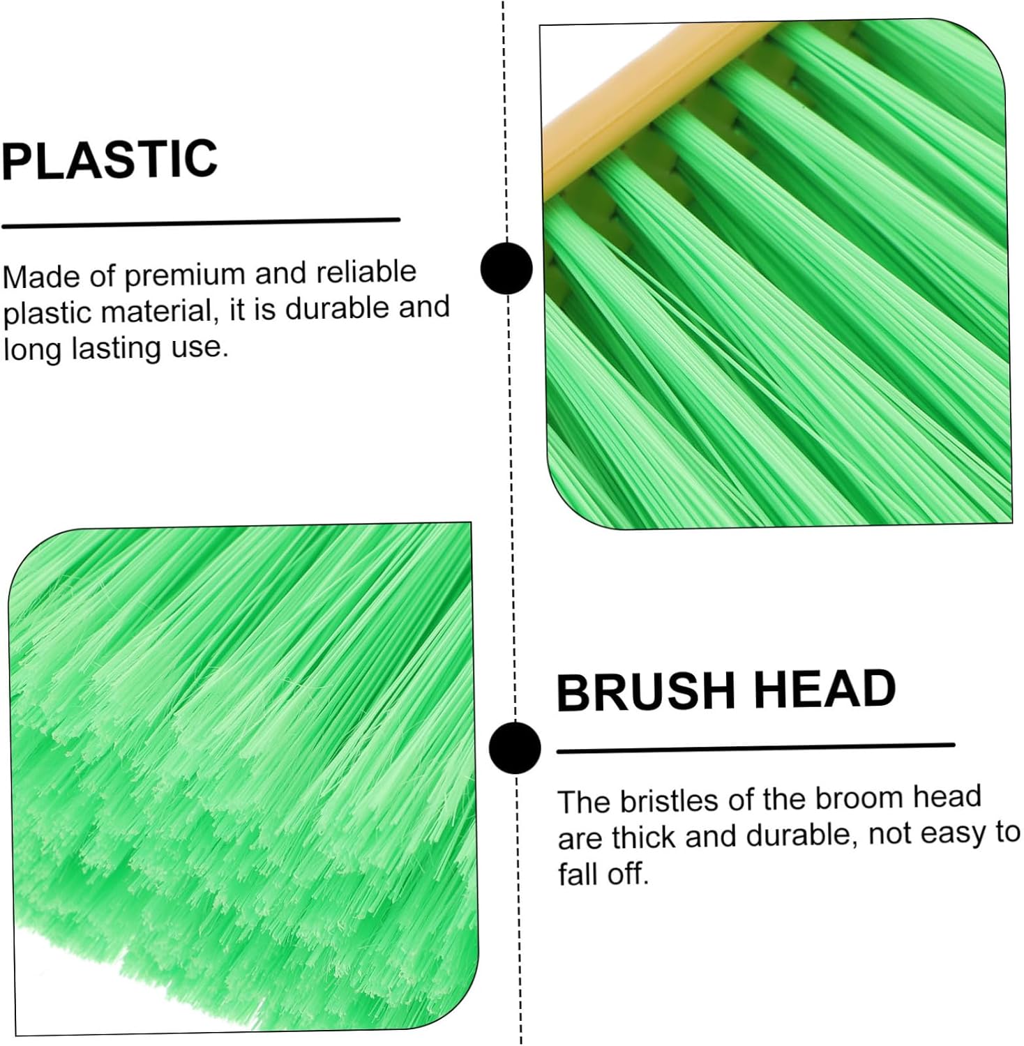 BESTYASH Plastic Broom Head Replacement for Household and Outdoor Cleaning Sturdy Interchangeable Broom Accessory