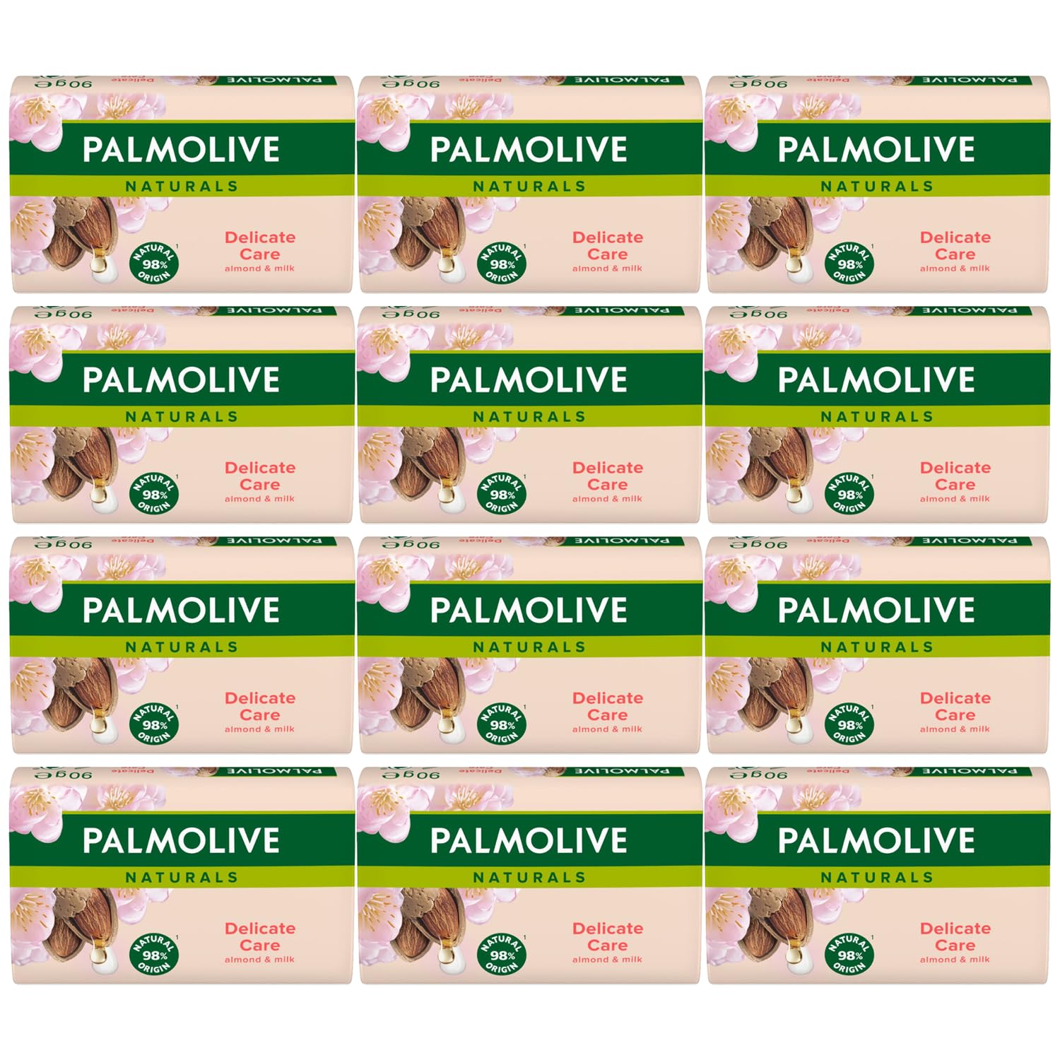 Soap Bar Almond 90g Pack of 12 Gentle Cleansing Soap Enriched with Almond Oil for Soft and Nourished Skin Ideal for Daily Use Natural Moisturizing Formula for All Skin Types