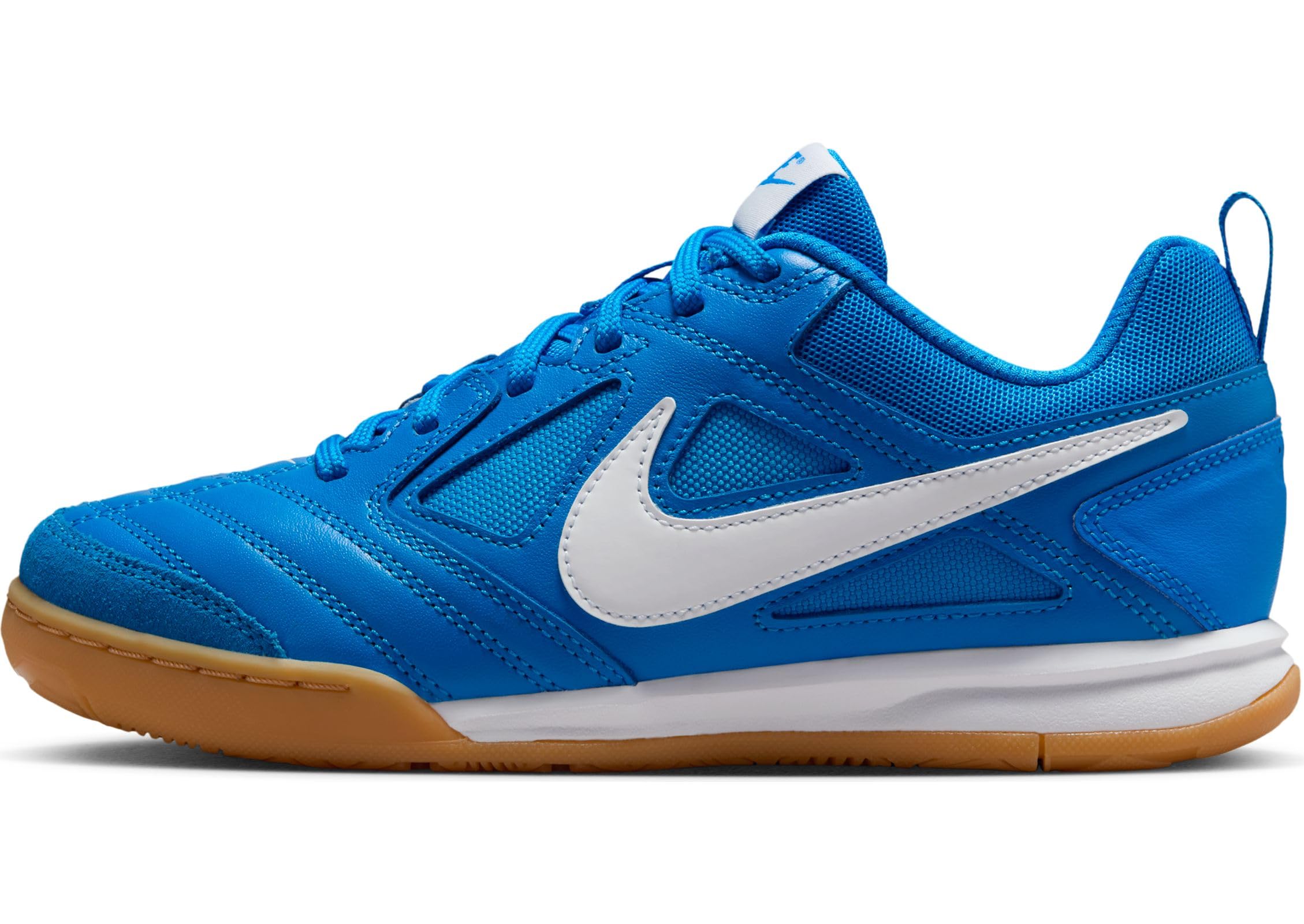 Nike Gato Big Kids' Shoes (HV9596-400, Photo Blue/Gum Yellow/White) Size 5.5