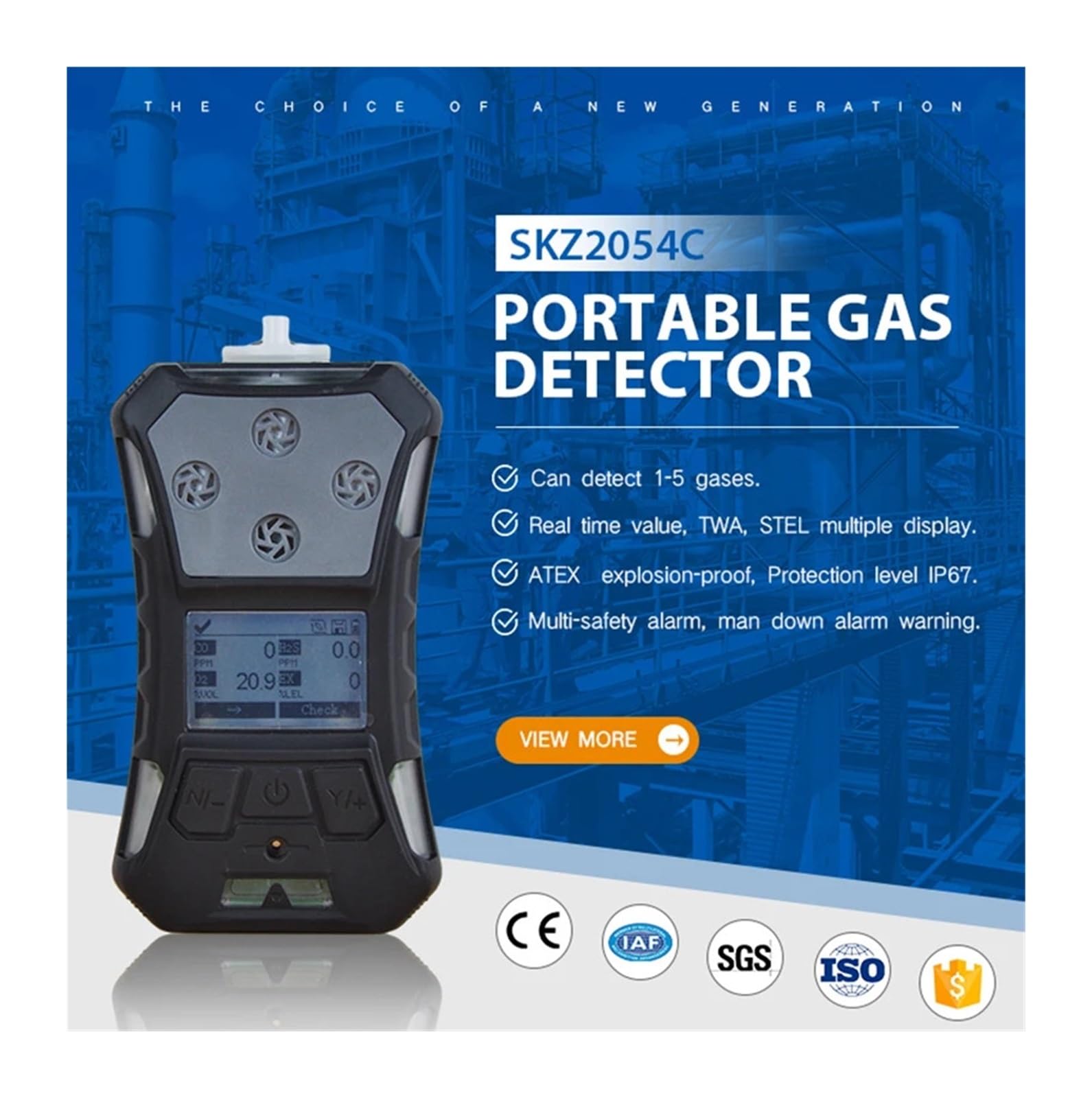 Profession BH-90A PH3 Gas Detector Digital Phosphine PH3 Analyzer Range 0-5,20,50,100ppm