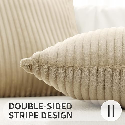 Miniatura 6 de Simmore Juego de 4 fundas de almohada decorativas de 18 x 18 pulgadas, fundas de almohada de franela de felpa suave de doble cara para sofá, sala de