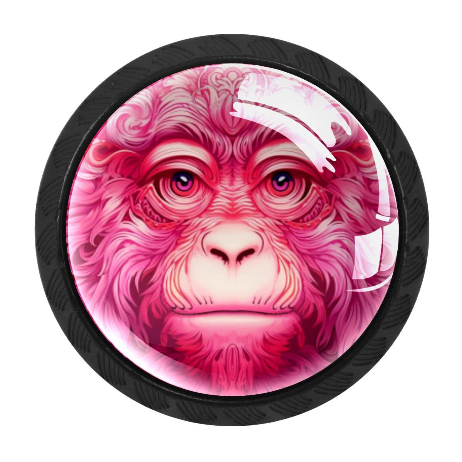 Chenzzzz Multicolored 04 4 Pack Pink Monkey Orangutan Kitchen Cabinet Knobs Drawer Knobs Door Dresser Handles For Personalized Gifts Great For Any Occasion