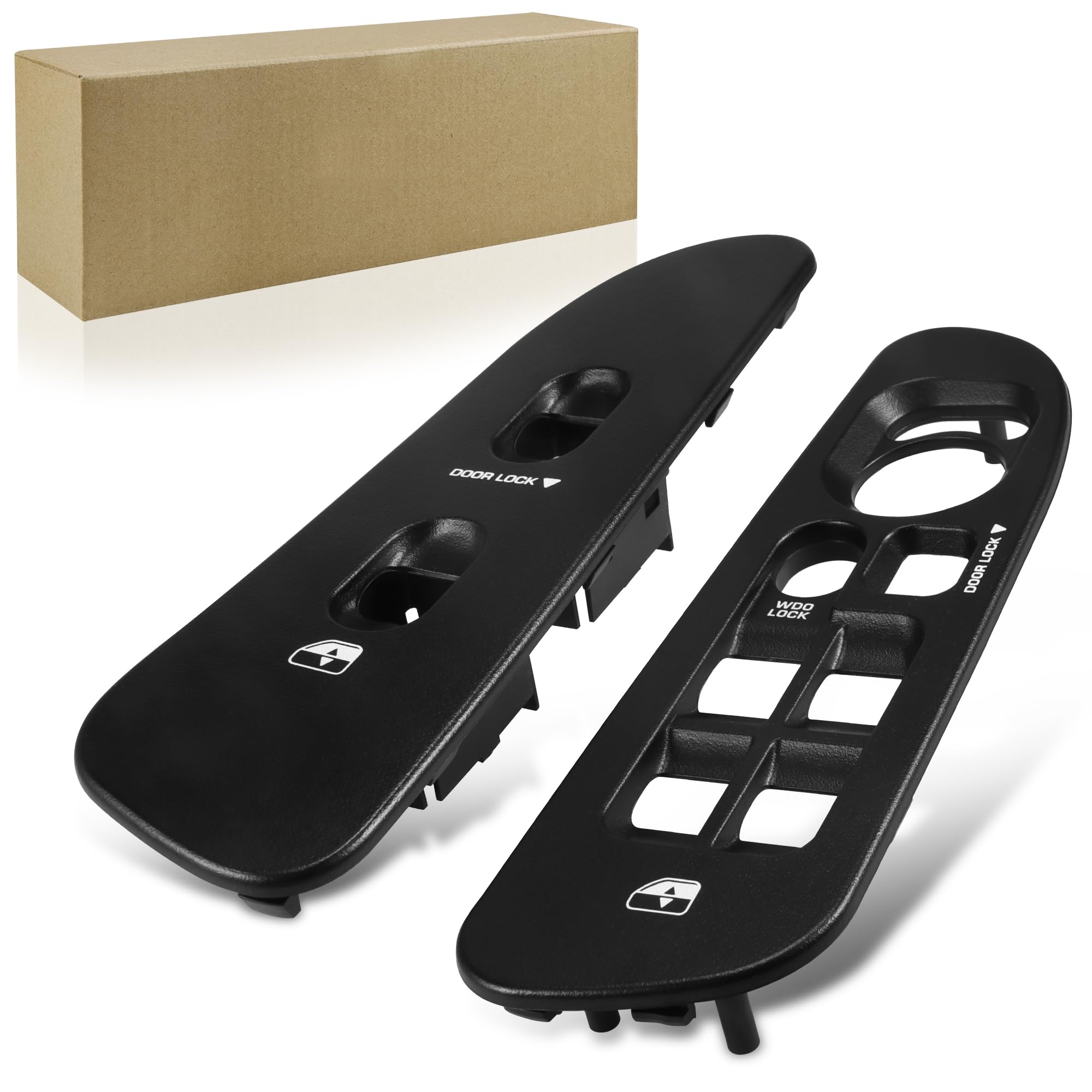 BASIKER for Dodge Ram 2002-2010 Door Armrest Window Switch Lock Bezel Panel Set Front Left and Right Mopar OE# 5HZ71XDVAE, 5HZ71XDVAD, 5HZ71XDHAE, 5HZ71XDHAD & 5HZ71WL5AE