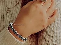 Vista 872 de Amazing Gemstone Pulsera de cristal para mujeres y hombres, pulsera de cristal curativo de protección, pulsera elástica con cuentas de piedras