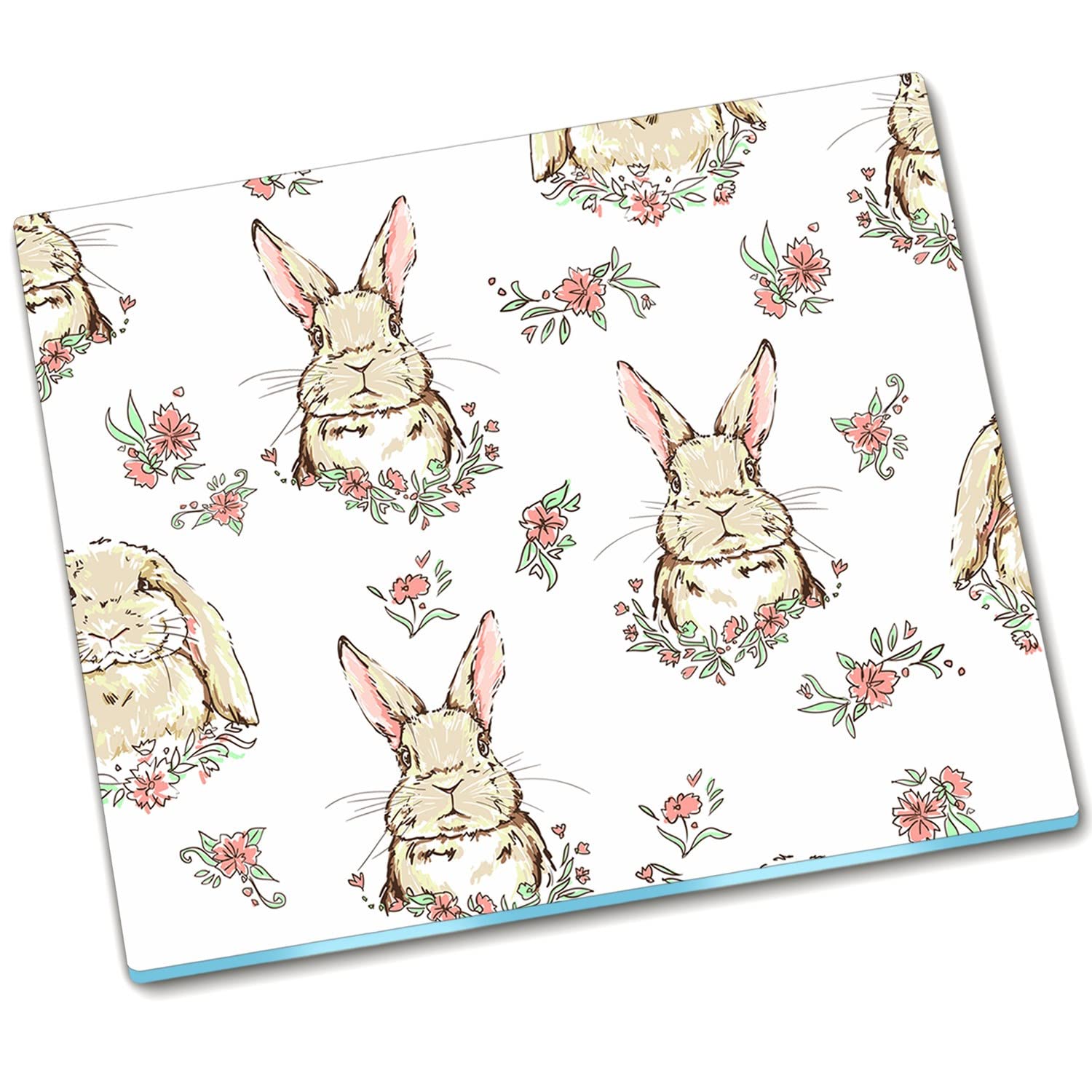 Plaque de protection en verre 60x52 cm Décormat pour protège-poêle Motif Lapin