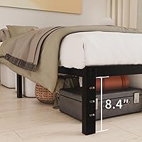 Vista 69 de Base de cama tamaño Queen de 12 pulgadas, no necesita somier, base de colchón de plataforma de metal resistente con listones de acero