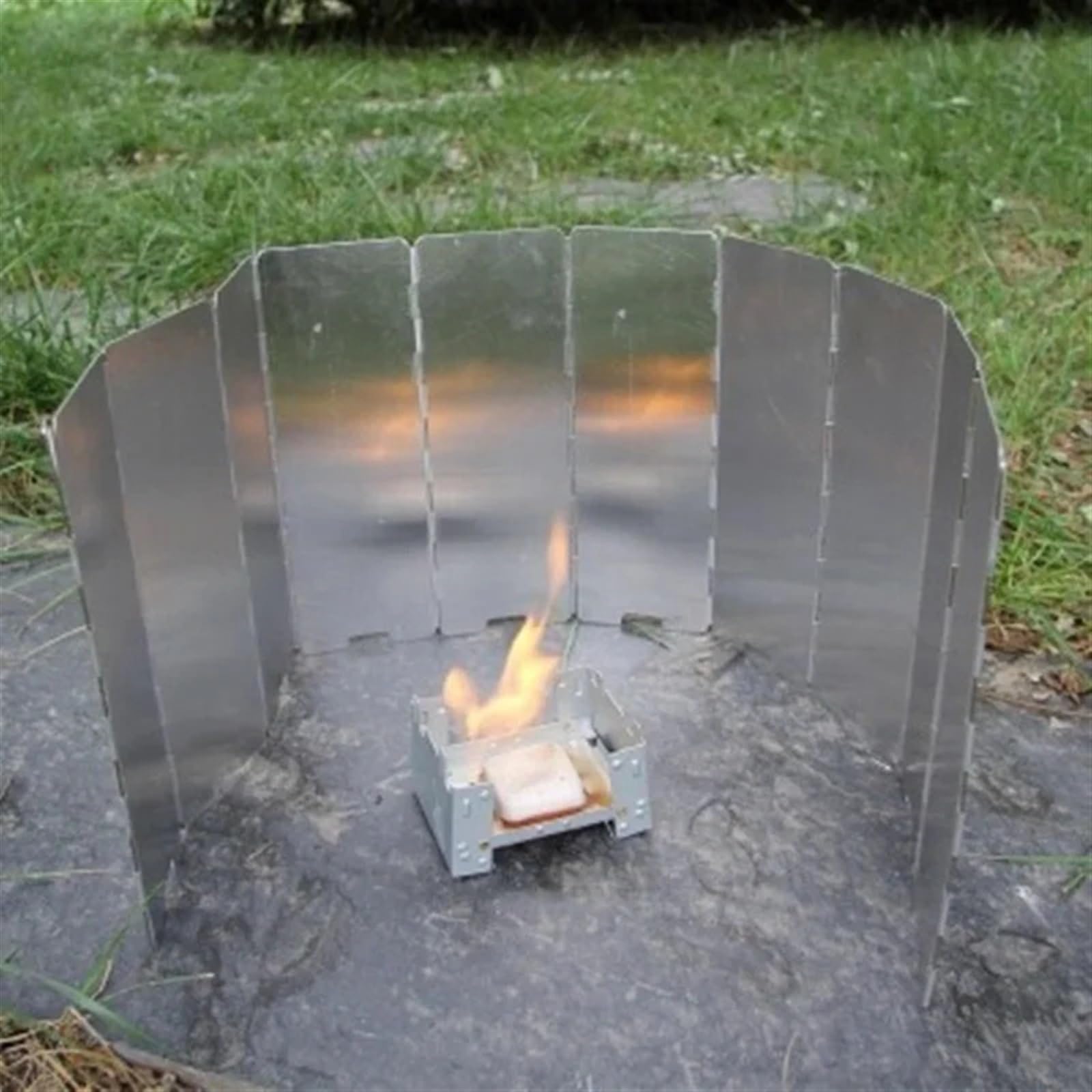 Paravientos para Hornillo de Camping Estufa de Gas 8 Placas, protección contra el Viento, for Exteriores, Camping, Picnic, Cocina, Quemador, Pantalla a Prueba, aleación Aluminio