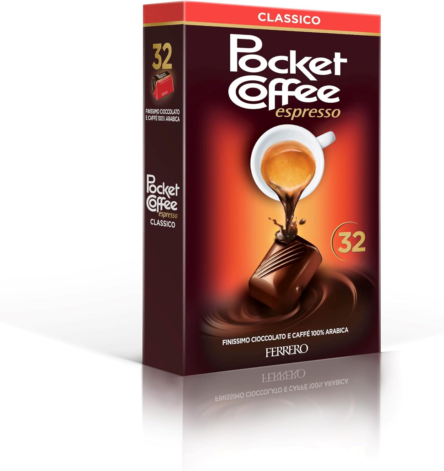Ferrero Pocket Coffee 32 Specialità Ripiene di Caffè Liquido, 100