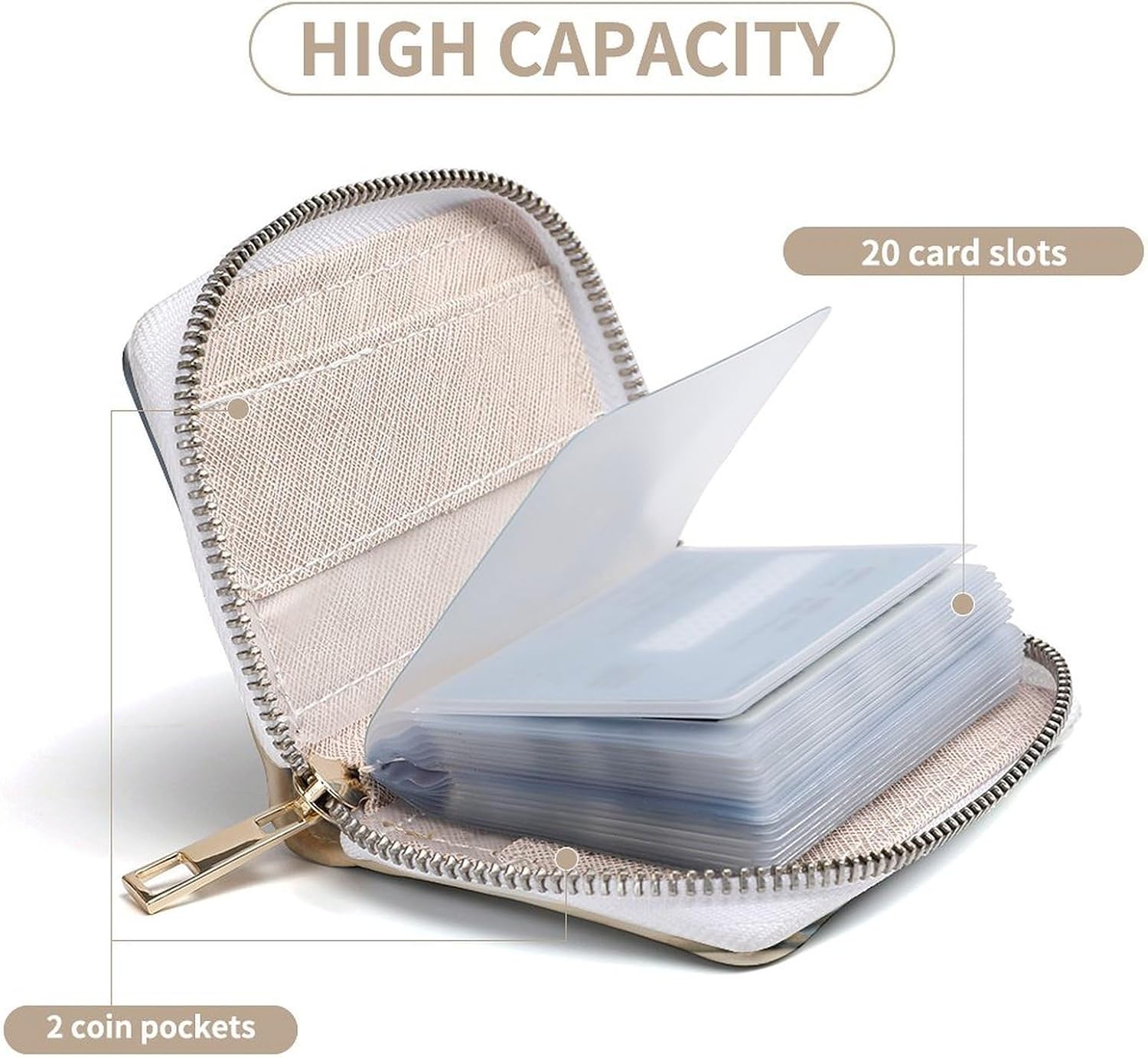Cute Little Swan Card Holder RFID Blocking,Credit Card Wallet for Women And Men,Card Case Organizer Bag with Zipper