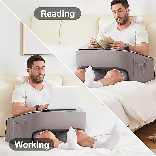 Miniatura 7 de Soft Lap Desk Pillow for Adult, Extra Large Reading Pillow with Pocket, Arm Rest Pillow, Memory Foam Bed Rest Pillow can Reading, Working in Bed