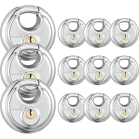 10 Pack 70 mm Pad Lock Keyed Alike Padlocks Stainless Steel Discus Lock ...