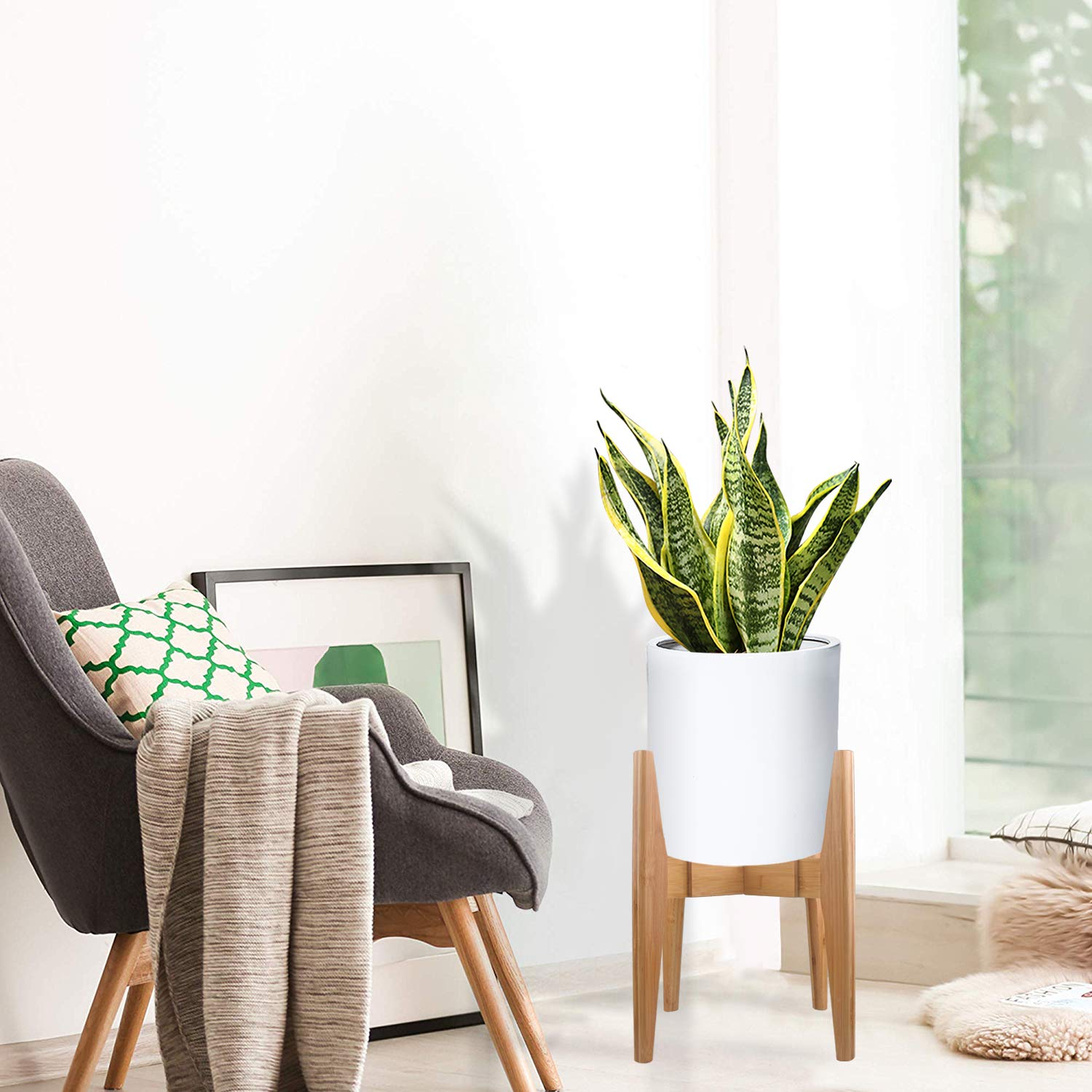 Amazon.com: X-cosrack Adjustable Plant Stand Mid Century Wood