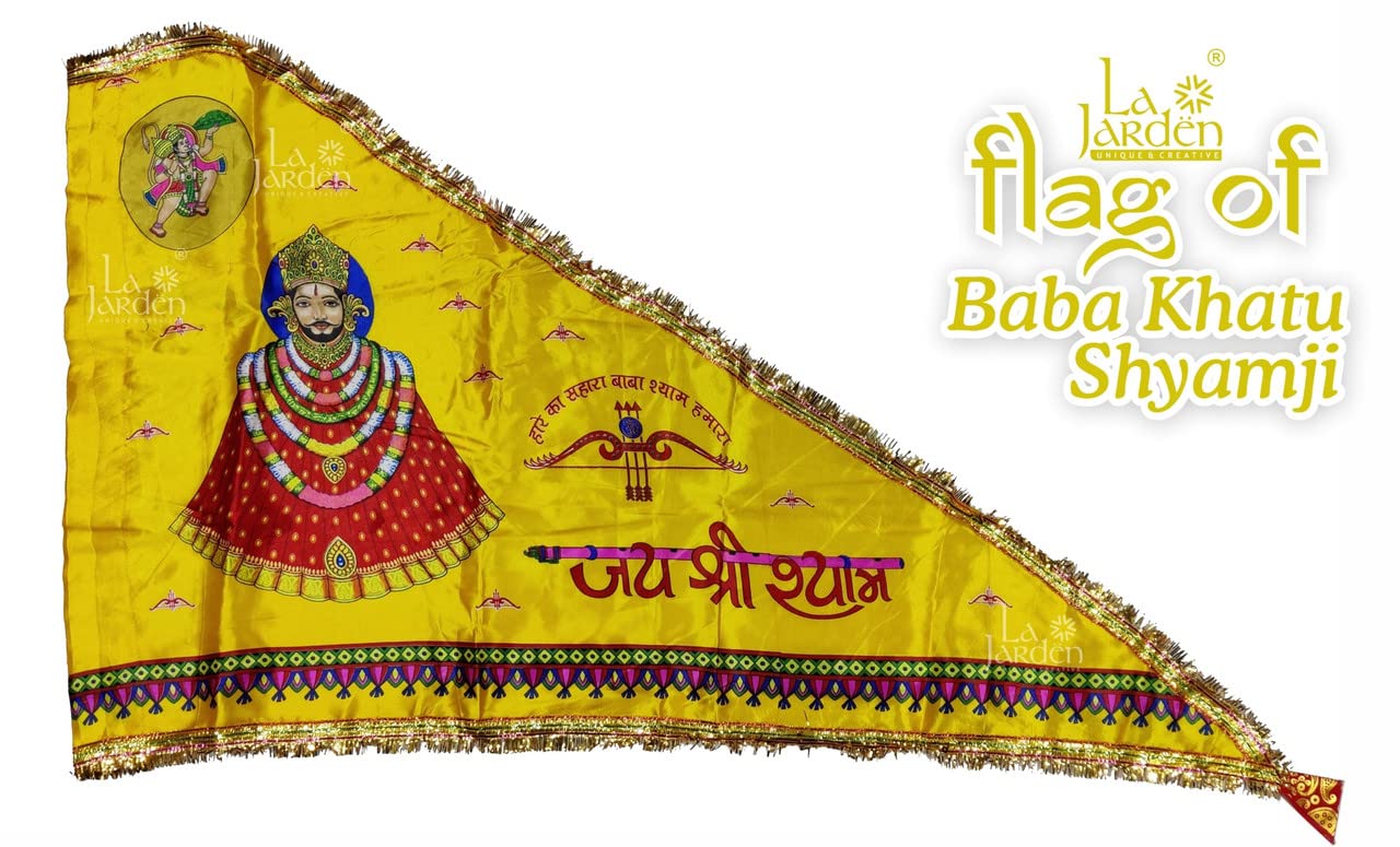 La Jarden? Large size 3x4.5 feet Shyambaba/Khatushyam ji Triangle Hand Flag khatu shyam ji flag | Shyam/Krishan Ji flag, One nos. (Yellow) (B0C2KKLY35) Amazon Price History, Amazon Price Tracker