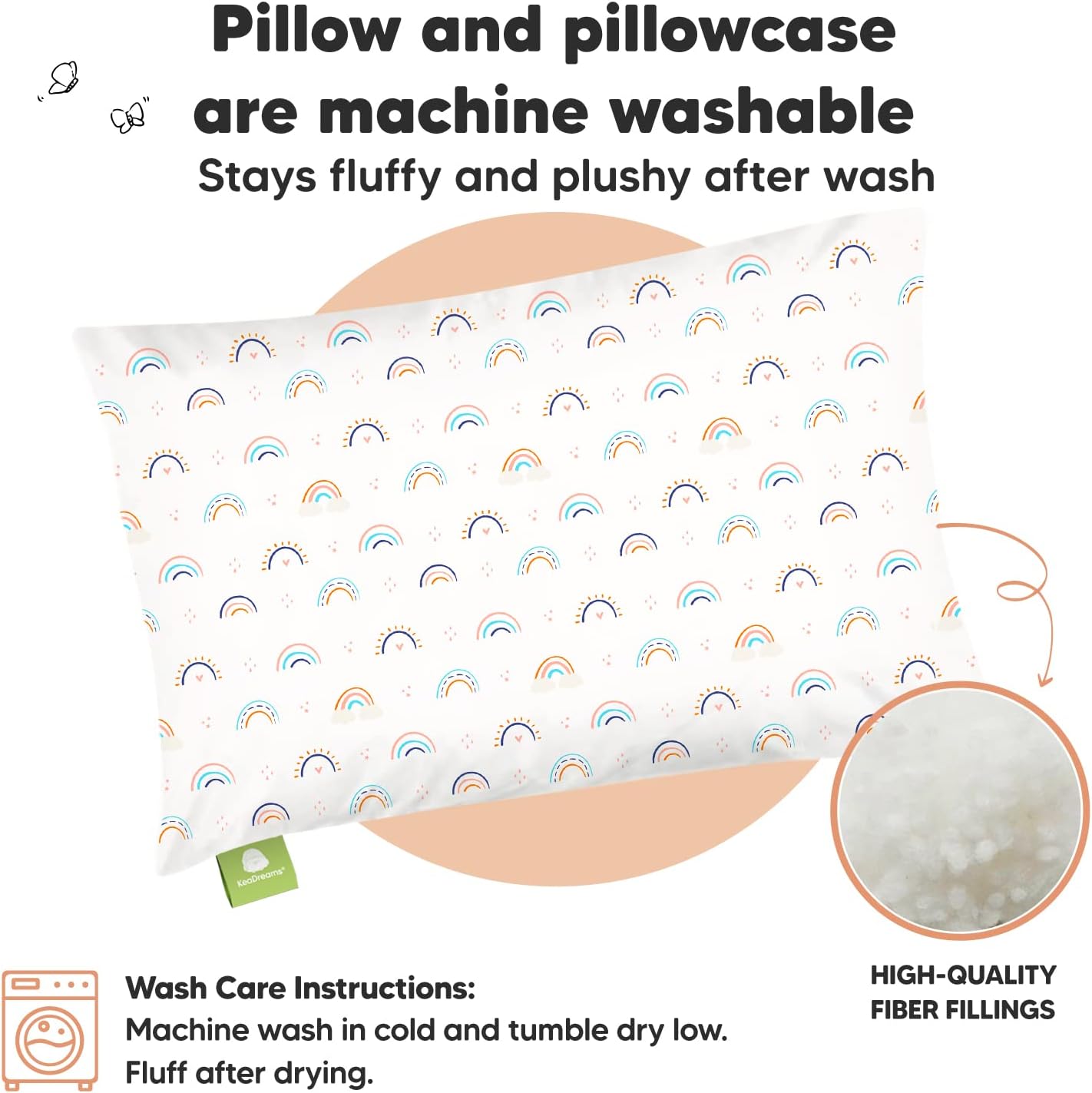 KeaBabies Toddler Pillow with Pillowcase and 2-Pack Crib Sheets for Boys, Girls - Soft Cotton Kids Bedding Set for Sleeping - Breathable Kids Jersey Fitted Crib Sheet