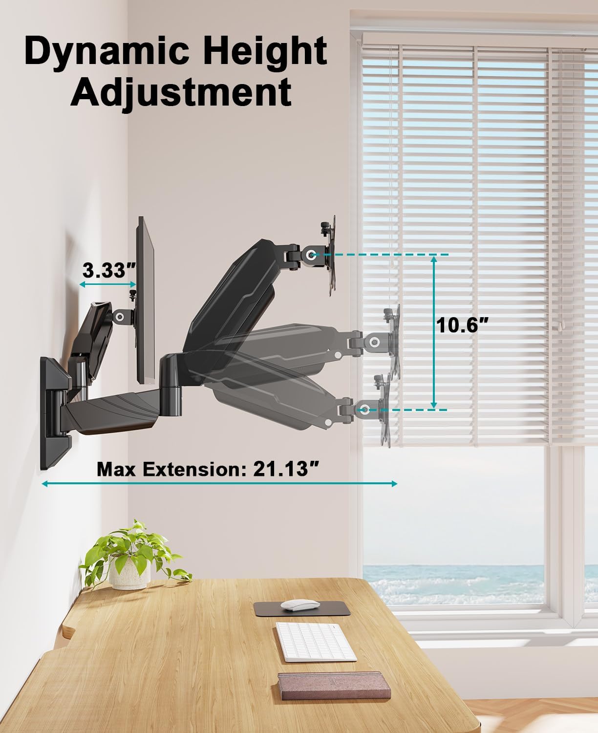 Dynamic Height Adjustment of MOUNT PRO Monitor Mount