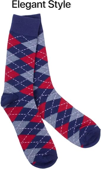 12 Pack Dress Socks for Men- Fancy Argyle and Classic Pattern Dress Socks
