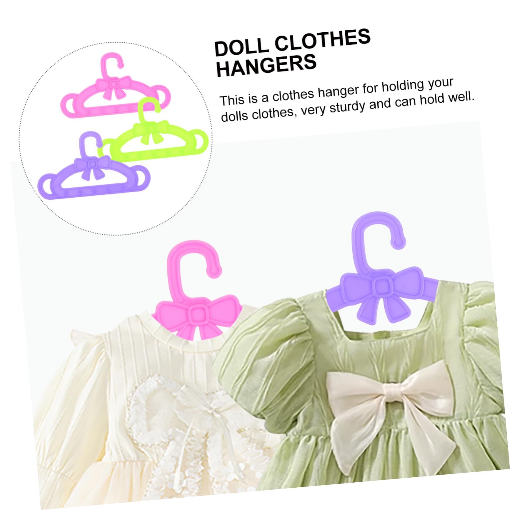 BESTonZON Perchas para Trajes y Ropa De Muñecas 15 Piezas De Plástico, para Niños, para Mantener Orden Cuarto De Juegos