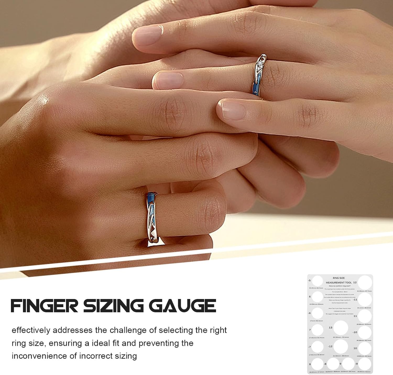 MOKKHNB 2 Pcs Ring Sizer Measuring Tool Finger Size Gauge Sturdy Reusable Diameter Measuring Card for Jewelry Making and Ring Size Measurement