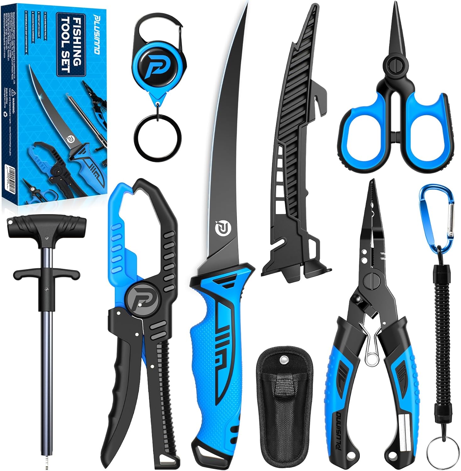 PLUSINNO 7PCS Fishing Accessories Kit: Pliers, Knife & Gripper Gifts PLUSINNO 7PCS Fishing Accessories Kit: Pliers, Knife & Gripper Gifts