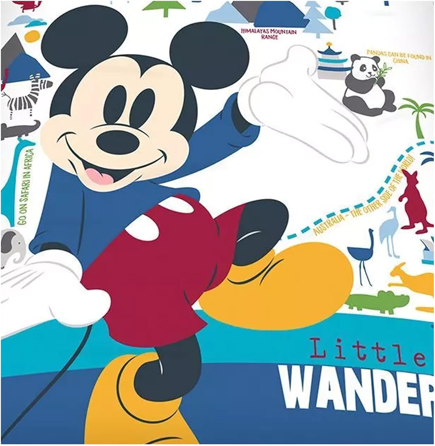 Mickey Mouse Wanderer UK Junior/Toddler Unfilled Duvet Cover and Pillowcase Set