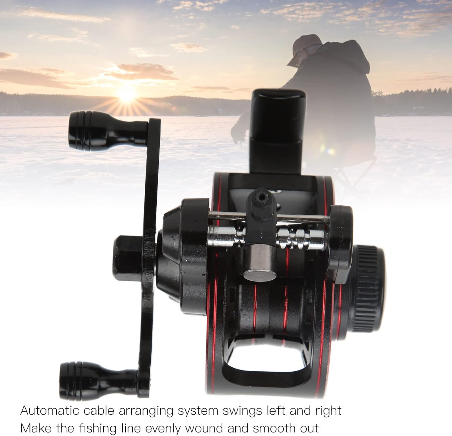 3+1 Bearing All Metal Reel for Ice Fishing Rock Fishing, 5kg/11.0lb Braking Force Wheel Speed Ratio 3.0:1 Double-Speed Fishing Line Reel (Right Hand)