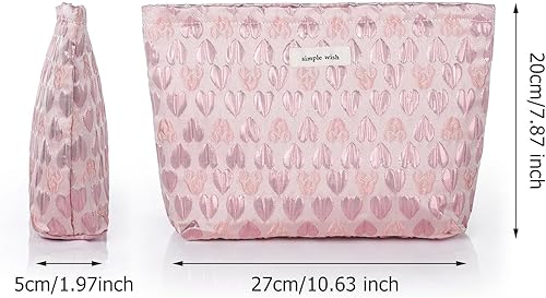 Miniatura 2 de Bolsa de maquillaje estética, bolsa de cosméticos de gran capacidad, bolsa de maquillaje floral de lona, bolsa de viaje, bolsa de maquillaje, bolsa