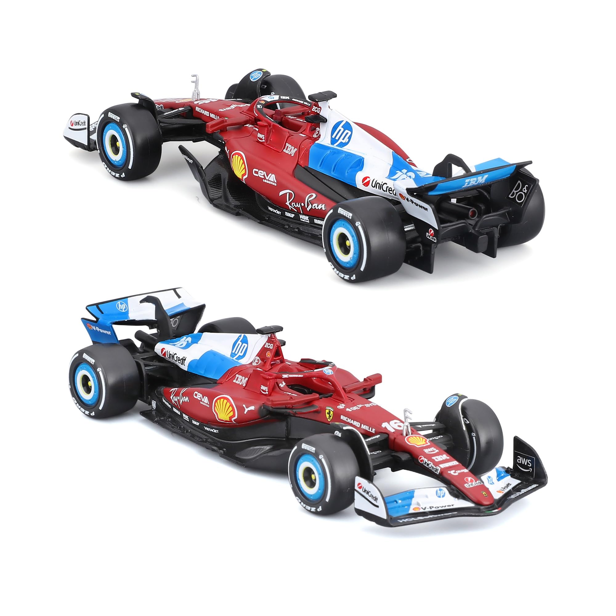Bburago - Ferrari SF-25 Livrée Miami #16 Charles Leclerc, Miniature de Voiture Diecast à l'échelle 1:43, Réplique de monoplace F1 GP de Miami, Livrée Officielle Ferrari, 3+ - 5