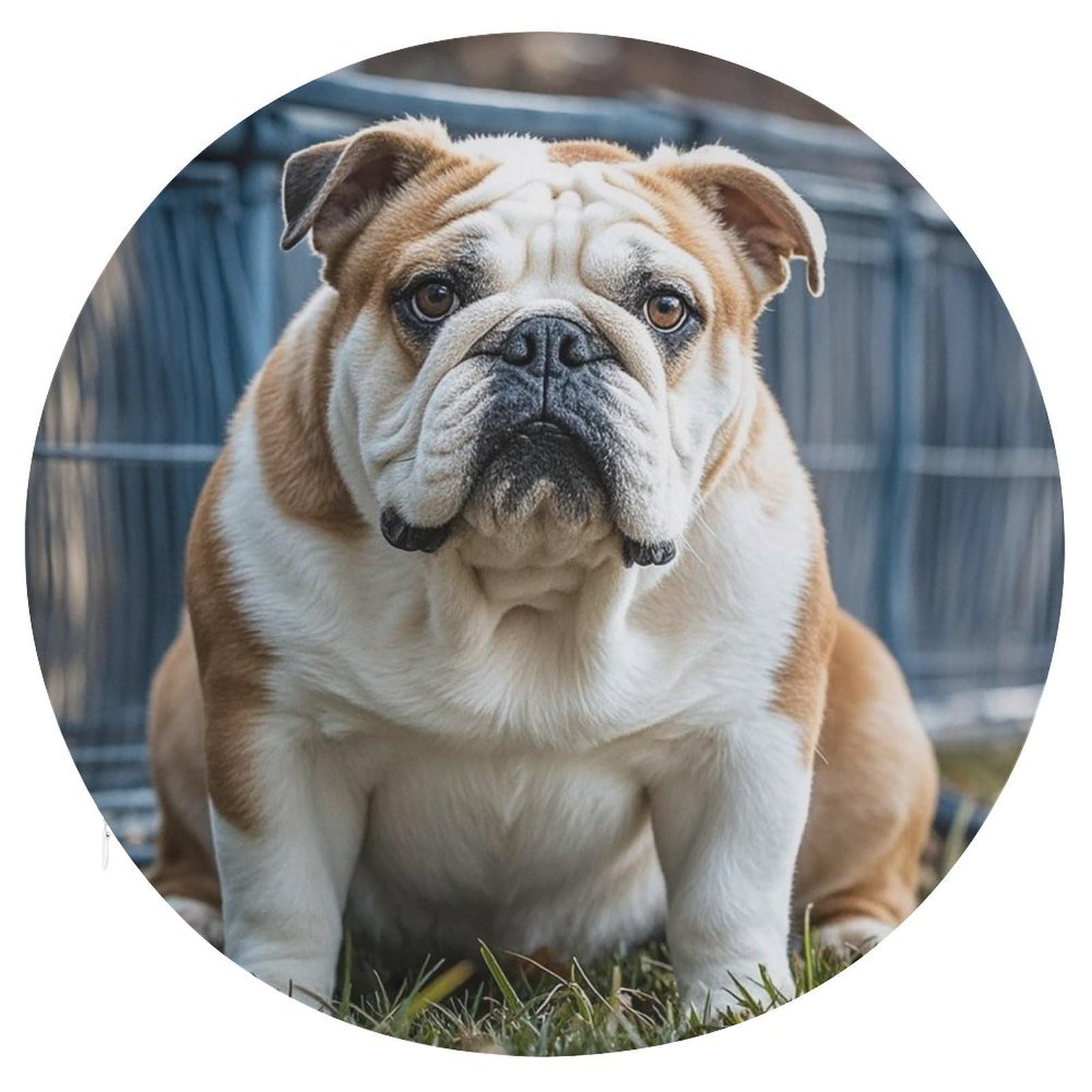LZQPOEAS English Bulldogs Swivel Seat Cushion with Supportive Memory Foam Comfort Round Bar Stool Cushion 15.3" Diameter Rotating Seat Cushions Fashion Chair Pad for Car Office Home