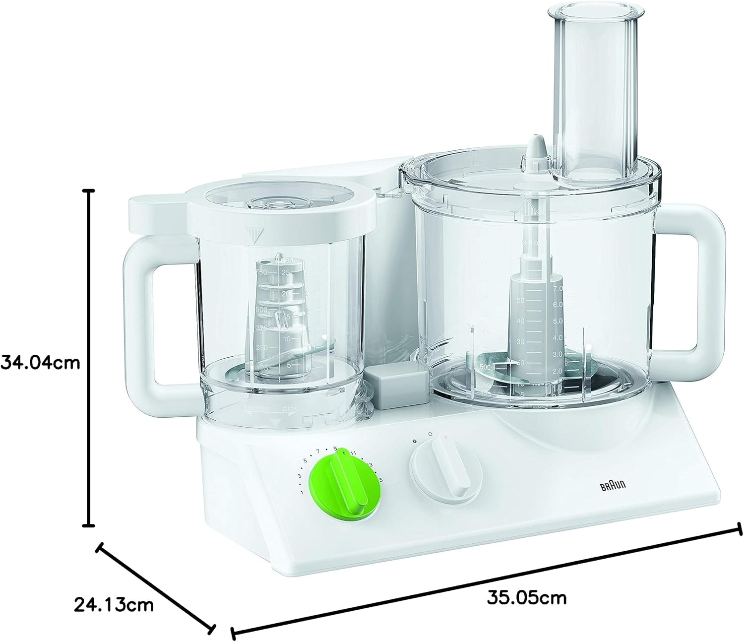 Dimensions of Braun TributeCollection Food Processor FX3030