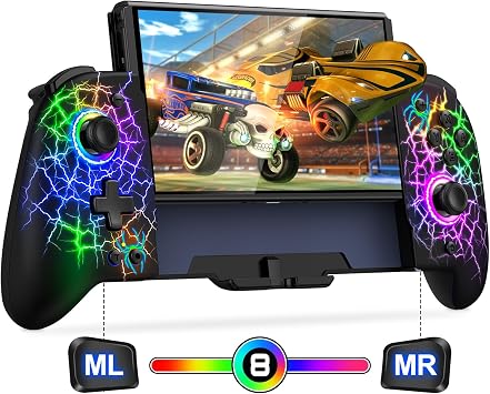 ALEEMTRY Switch Controller Wireless Controller Switch Handheld Mode with Turbo/1000 mAh Battery/Programmable/6 Axis Gyro Large Handle Controller Compatible with Switch/OLED